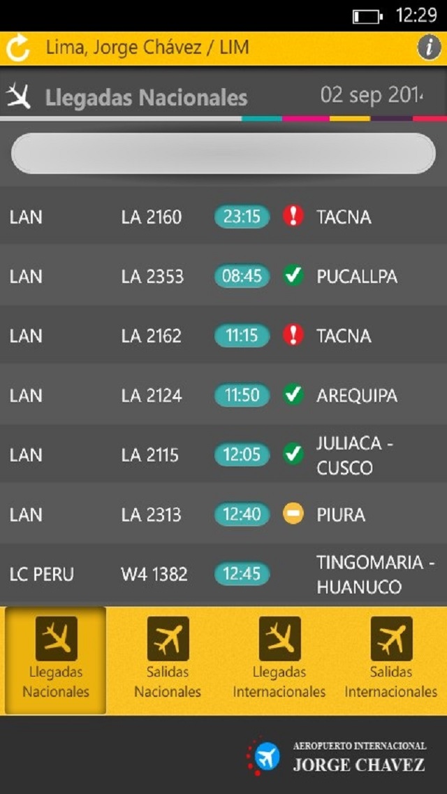 Aeropuertos del Perú App / Vuelos - Windows